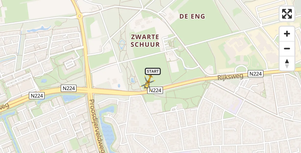 Vluchtroute Traumahelikopter Ede - Ede, 01 januari 2024, 22:58
