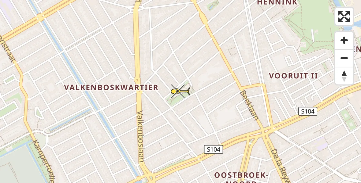 Routekaart van de vlucht: Lifeliner 2 naar Den Haag