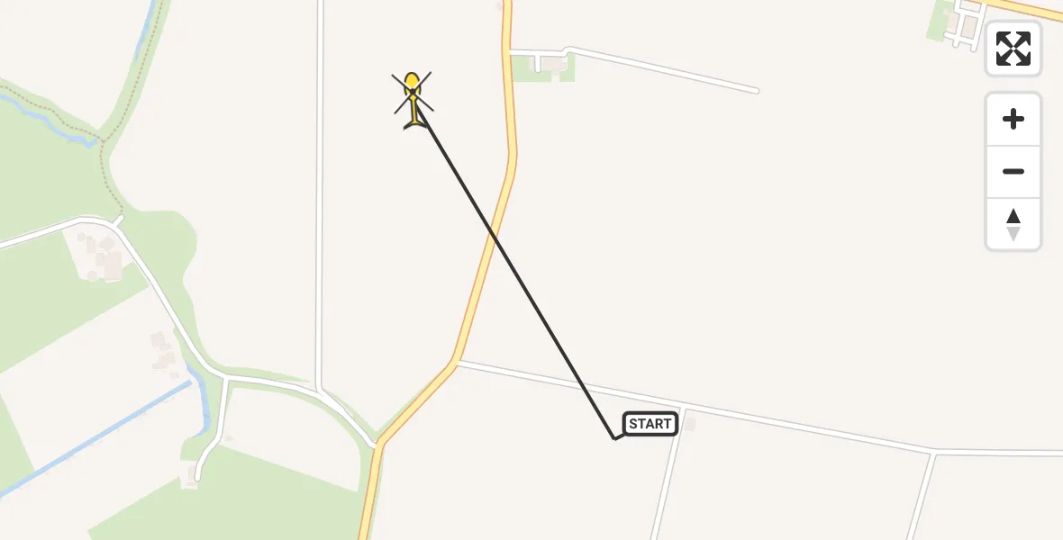 Routekaart van de vlucht: Traumahelikopter naar Poortvliet