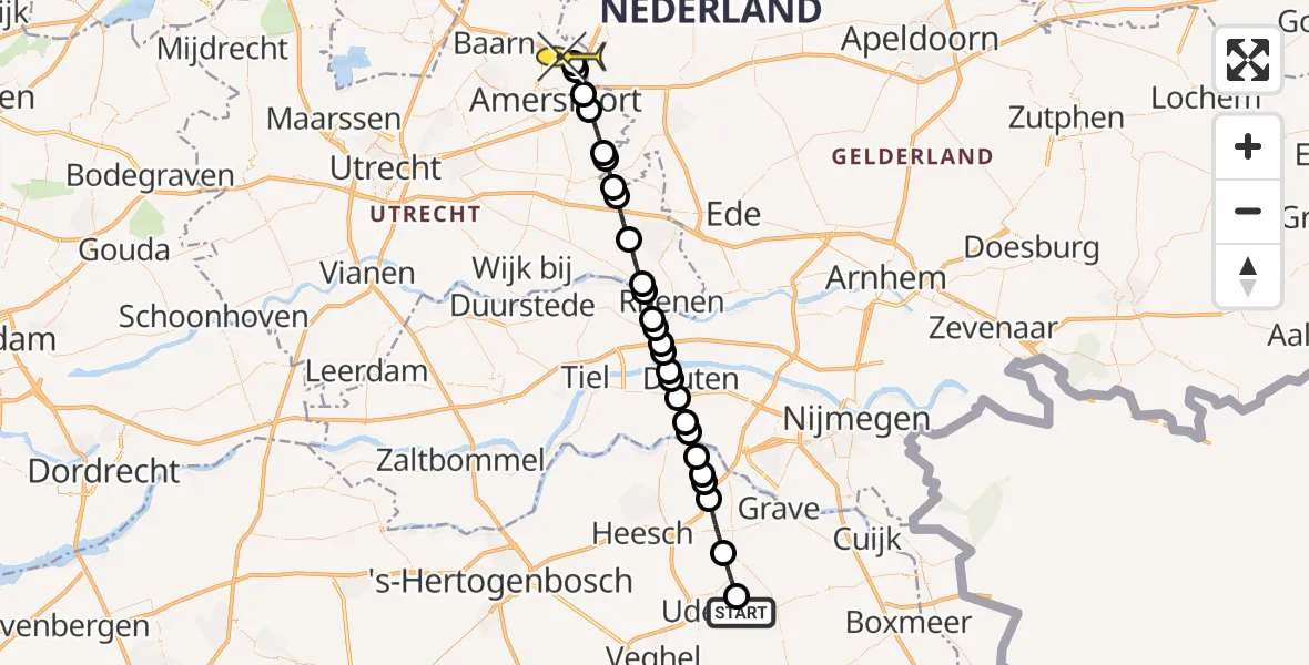 Routekaart van de vlucht: Lifeliner 3 naar Amersfoort