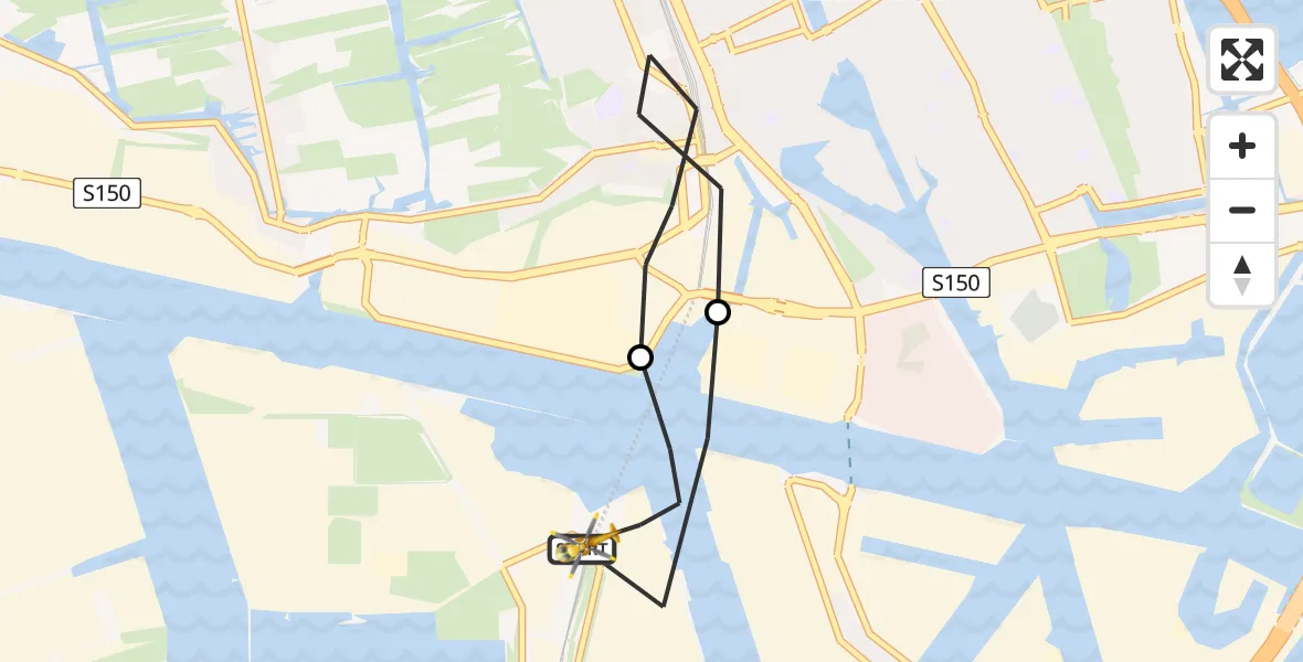 Vluchtroute Traumahelikopter Amsterdam Heliport - Amsterdam Heliport, 03 januari 2024, 15:02