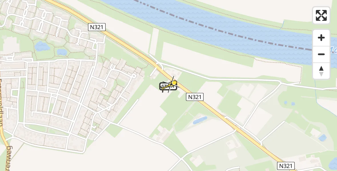 Routekaart van de vlucht: Traumahelikopter naar Escharen