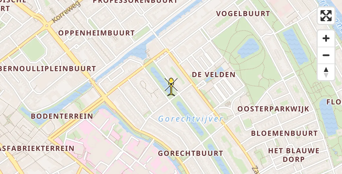 Vluchtroute Ambulancehelikopter van Universitair Medisch Centrum Groningen naar Universitair Medisch Centrum Groningen