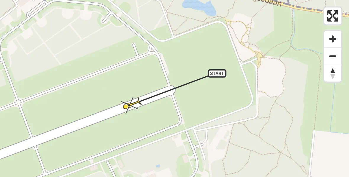 Routekaart van de vlucht: Politiehelikopter naar Vliegbasis Woensdrecht