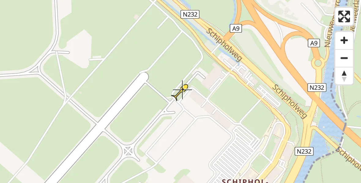 Vluchtroute Politiehelikopter van Schiphol naar Schiphol