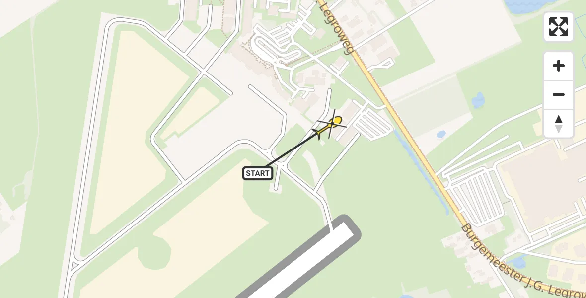 Routekaart van de vlucht: Lifeliner 4 naar Groningen Airport Eelde