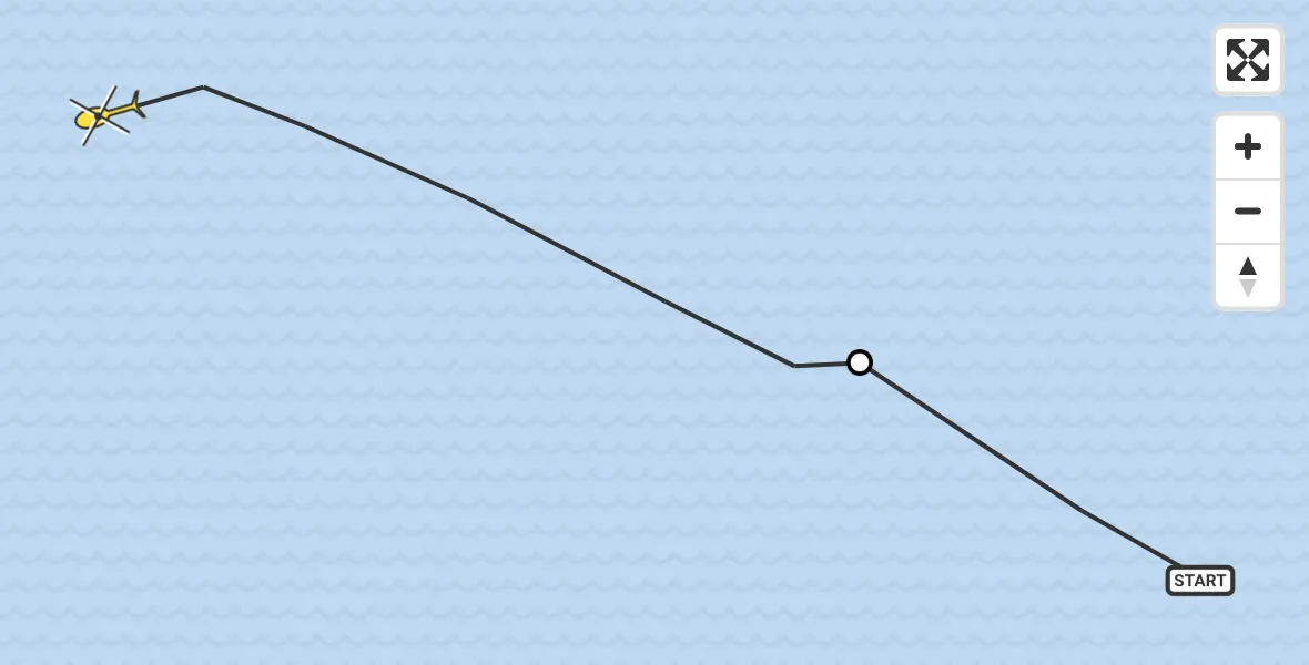 Routekaart van de vlucht: Ambulanceheli naar Oosterend