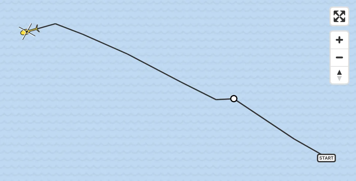 Routekaart van de vlucht: Ambulancehelikopter naar Oosterend