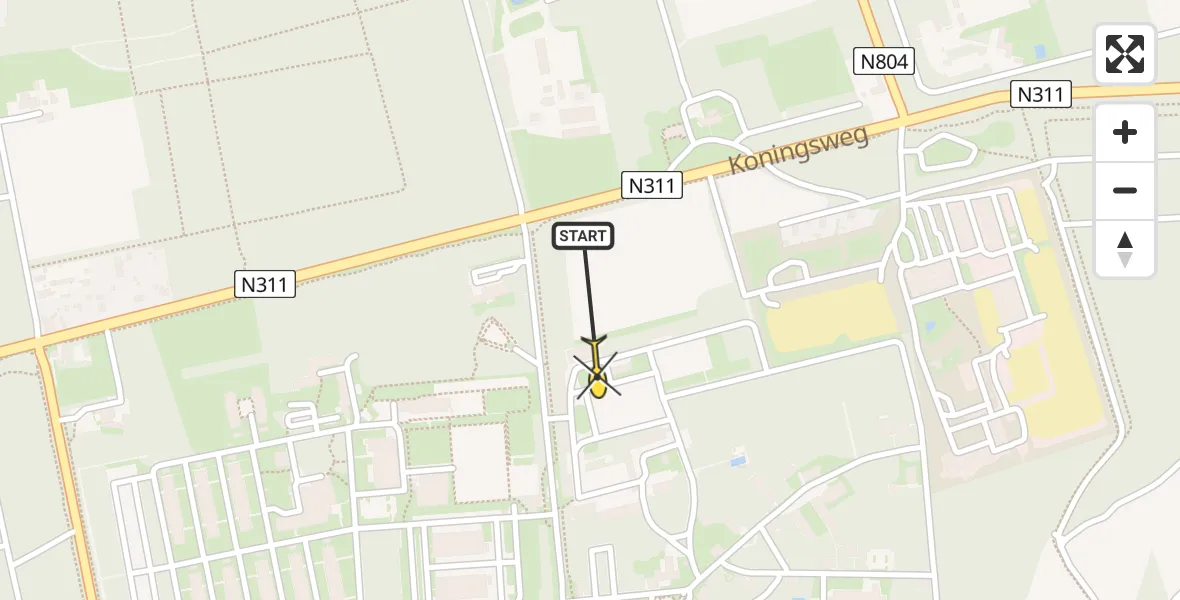 Routekaart van de vlucht: Traumahelikopter naar Arnhem