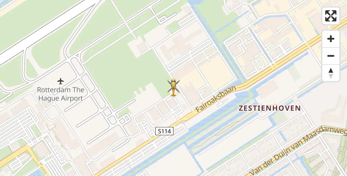 Vluchtroute Traumahelikopter Rotterdam The Hague Airport - Rotterdam The Hague Airport, 05 januari 2024, 11:10