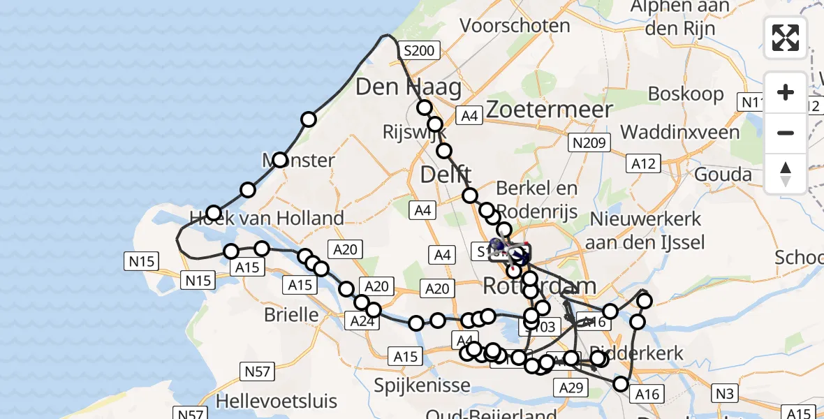 Vluchtroute Politiehelikopter Rotterdam The Hague Airport - Rotterdam The Hague Airport, 05 januari 2024, 13:27