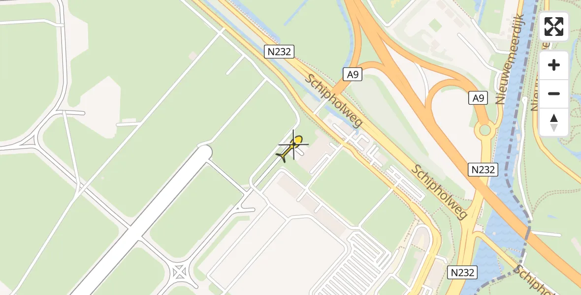 Vluchtroute Politiehelikopter van Schiphol naar Schiphol