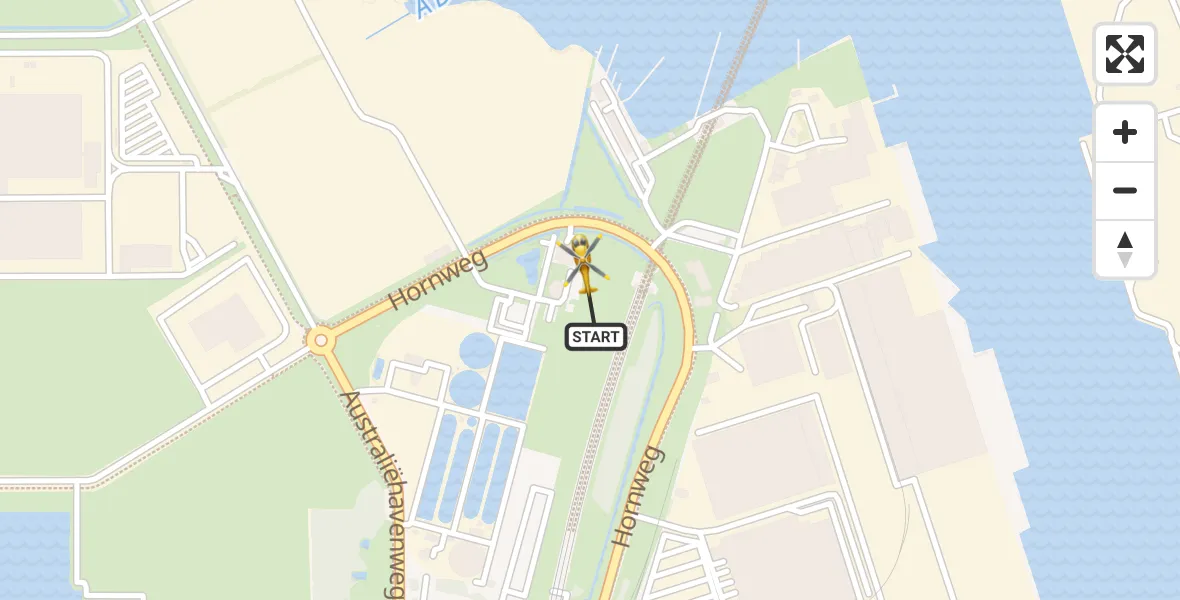 Vluchtroute Traumahelikopter Amsterdam Heliport - Amsterdam Heliport, 06 januari 2024, 10:14
