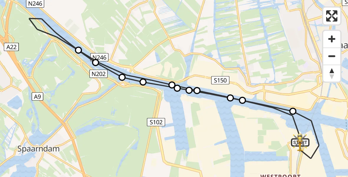 Vluchtroute Traumahelikopter Amsterdam Heliport - Amsterdam Heliport, 06 januari 2024, 13:19