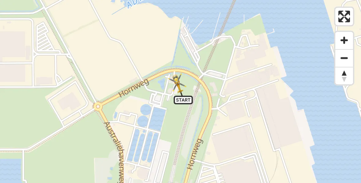 Vluchtroute Traumahelikopter Amsterdam Heliport - Amsterdam Heliport, 06 januari 2024, 13:28
