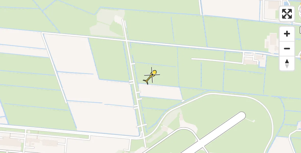 Vluchtroute Ambulancehelikopter van Vliegbasis Leeuwarden naar Vliegbasis Leeuwarden