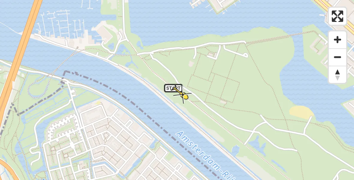 Routekaart van de vlucht: Lifeliner 1 naar Amsterdam