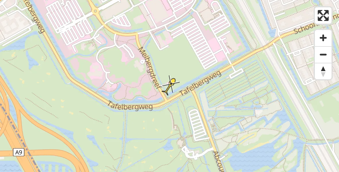 Routekaart van de vlucht: Lifeliner 1 naar Academisch Medisch Centrum (AMC)