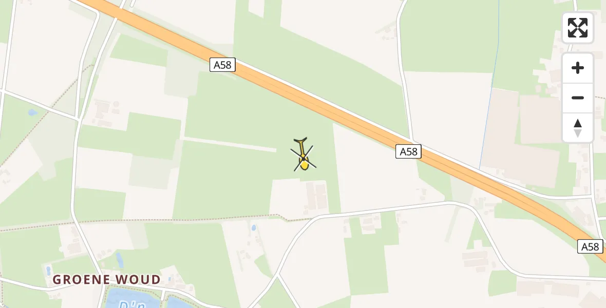 Routekaart van de vlucht: Politiehelikopter naar Oirschot