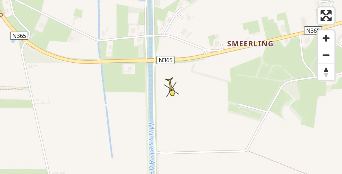 Routekaart van de vlucht: Traumahelikopter naar Onstwedde