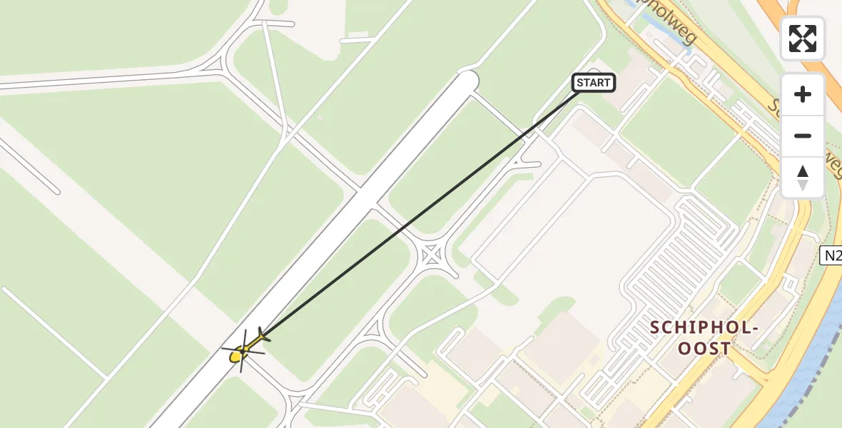 Vluchtroute Politiehelikopter van Schiphol naar Schiphol
