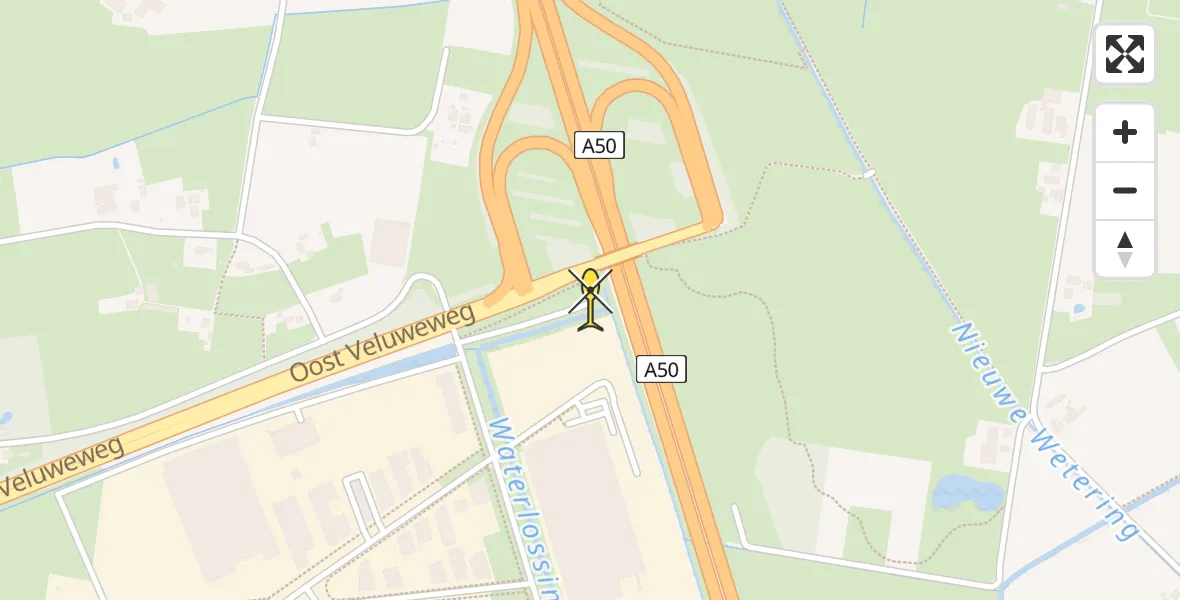 Routekaart van de vlucht: Traumahelikopter naar Apeldoorn