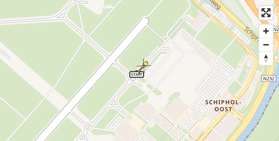 Vluchtroute Politiehelikopter van Schiphol naar Schiphol