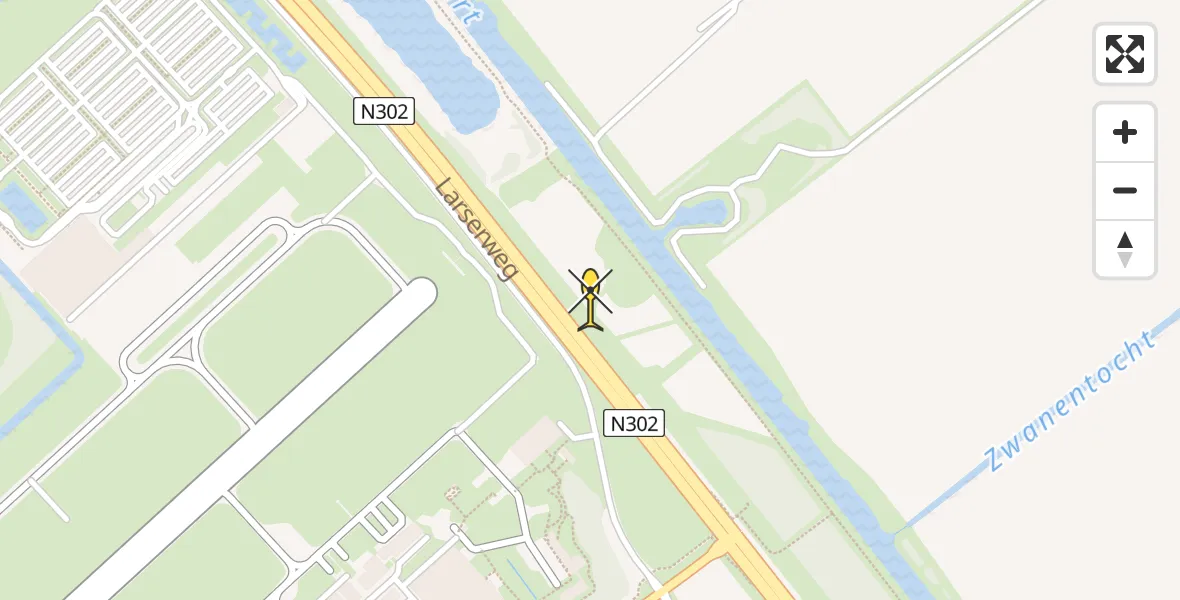 Routekaart van de vlucht: Ambulancehelikopter naar Lelystad Airport