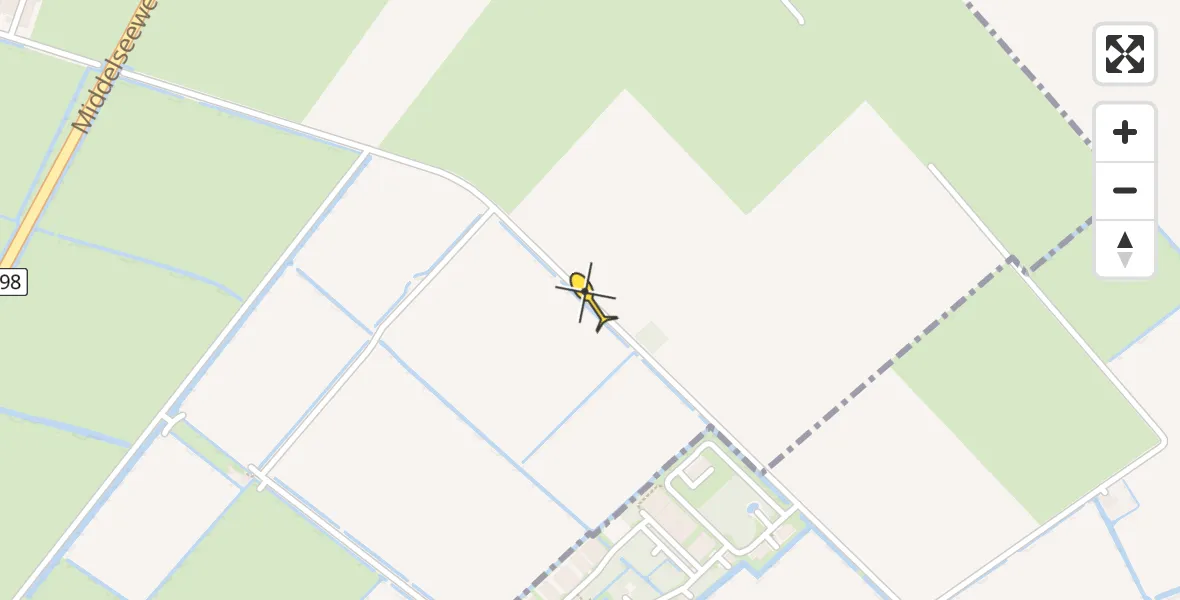 Routekaart van de vlucht: Ambulancehelikopter naar Bitgummole