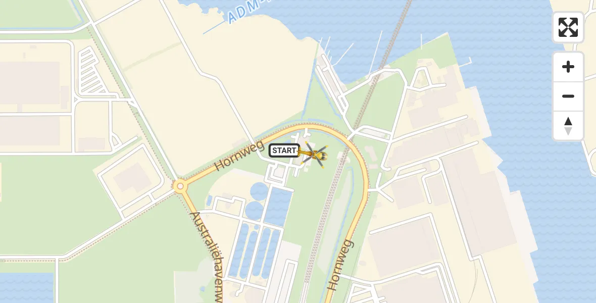 Vluchtroute Traumahelikopter Amsterdam Heliport - Amsterdam Heliport, 08 januari 2024, 15:17