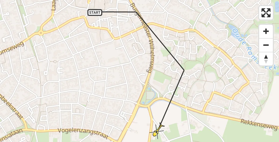 Routekaart van de vlucht: Traumahelikopter naar Eibergen