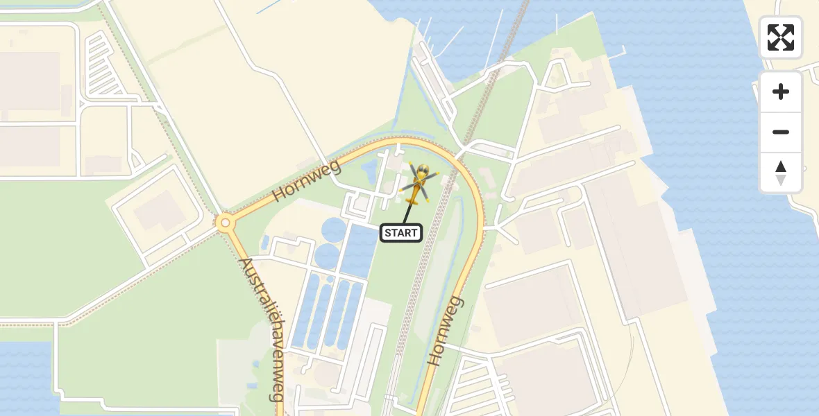 Vluchtroute Traumahelikopter Amsterdam Heliport - Amsterdam Heliport, 08 januari 2024, 17:13