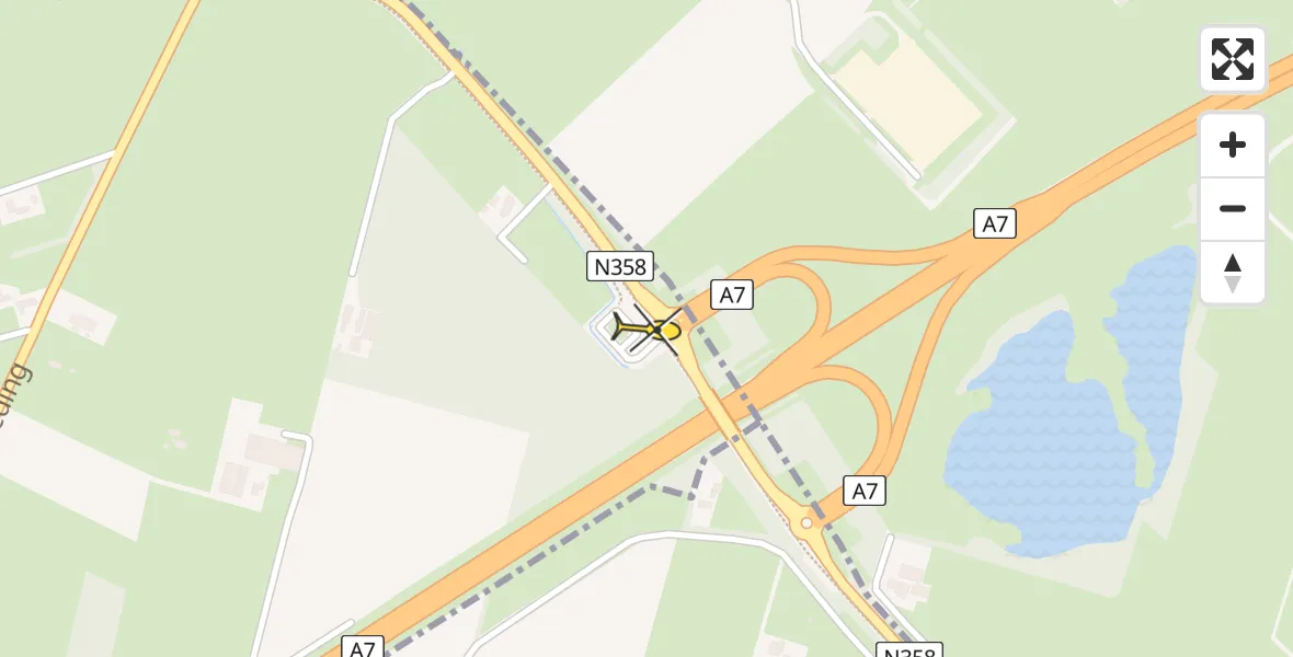 Routekaart van de vlucht: Traumahelikopter naar Drachtstercompagnie