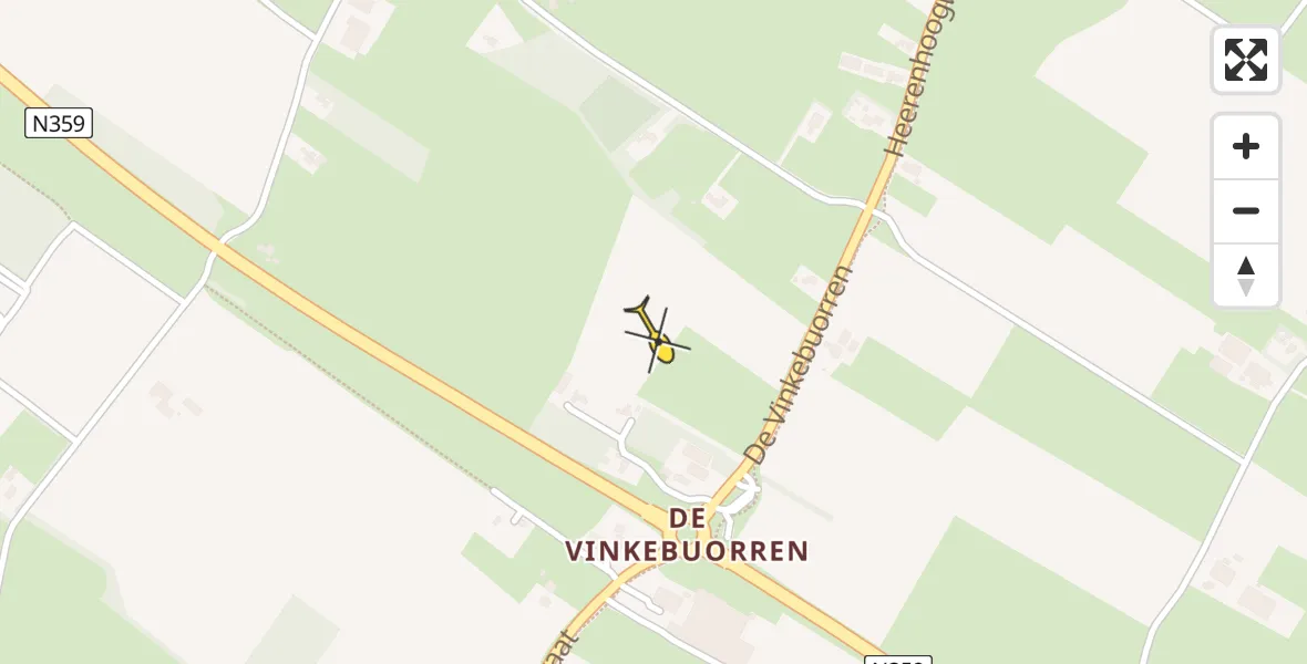 Routekaart van de vlucht: Ambulanceheli naar Wijckel