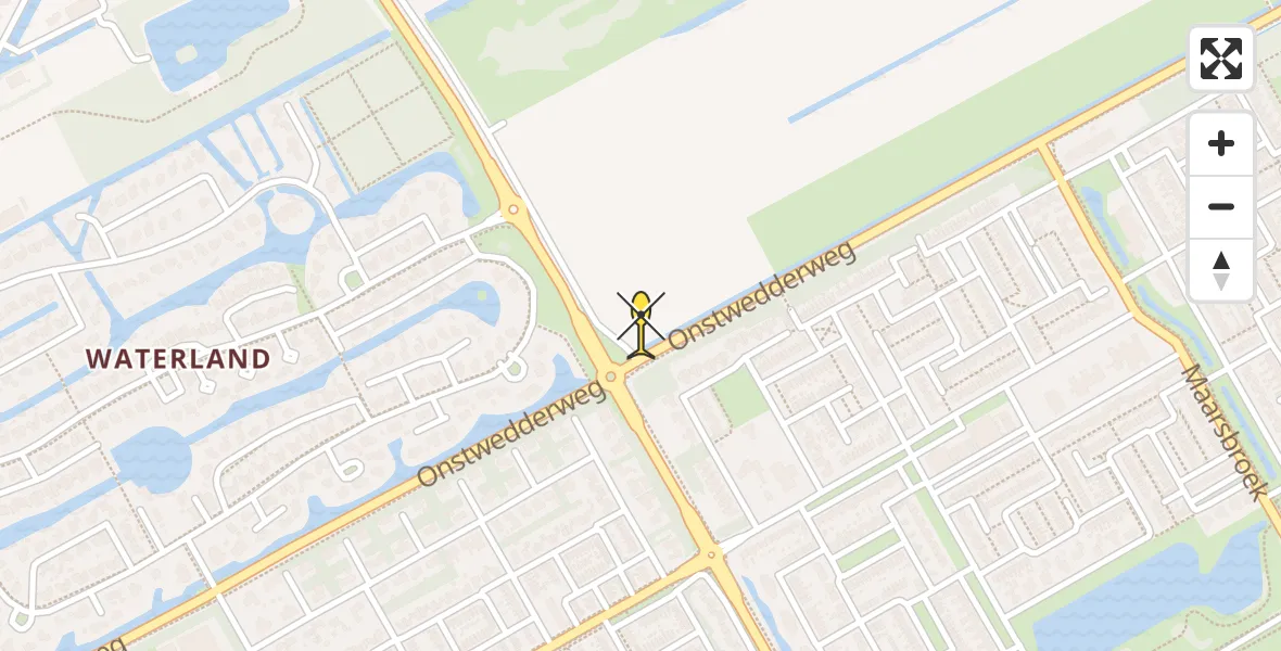 Vluchtroute Traumahelikopter van Stadskanaal naar Stadskanaal