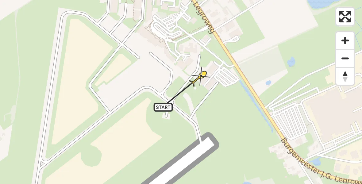 Routekaart van de vlucht: Lifeliner 4 naar Groningen Airport Eelde