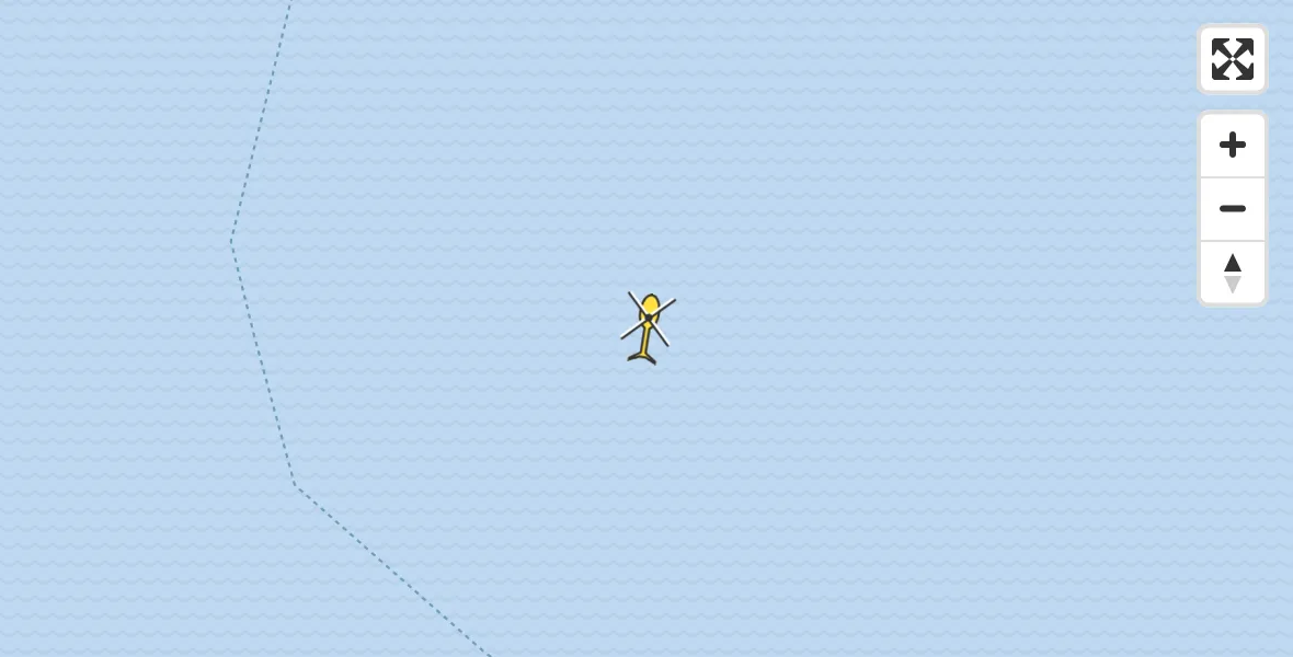 Routekaart van de vlucht: Ambulancehelikopter naar De Cocksdorp