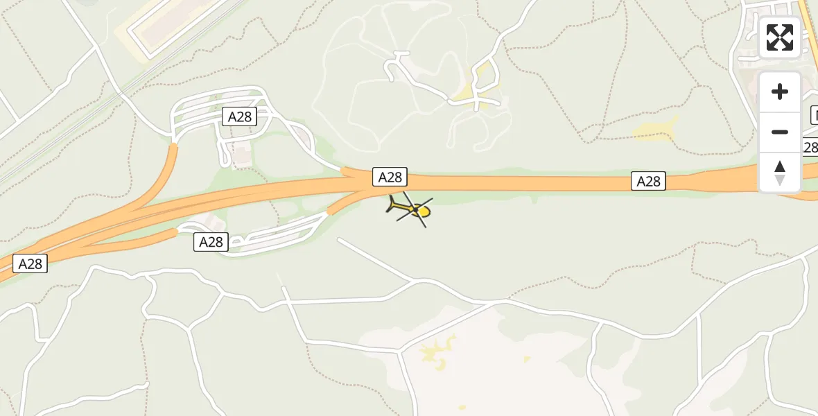 Routekaart van de vlucht: Ambulancehelikopter naar Nunspeet