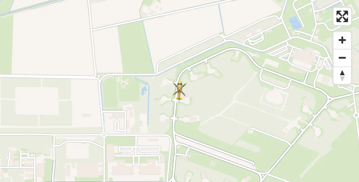 Vluchtroute Traumahelikopter van Vliegbasis Volkel naar Vliegbasis Volkel