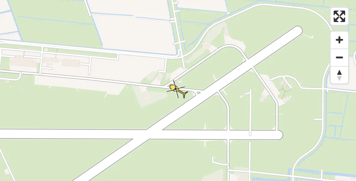 Vluchtroute Ambulancehelikopter van Vliegbasis Leeuwarden naar Vliegbasis Leeuwarden