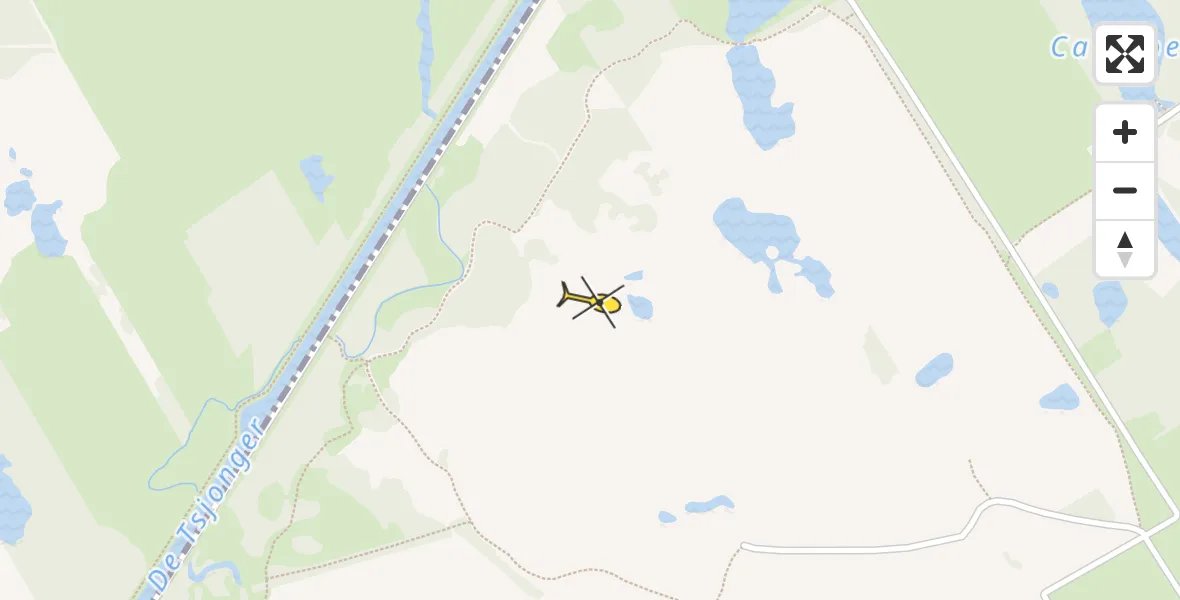 Routekaart van de vlucht: Ambulancehelikopter naar Oldeberkoop