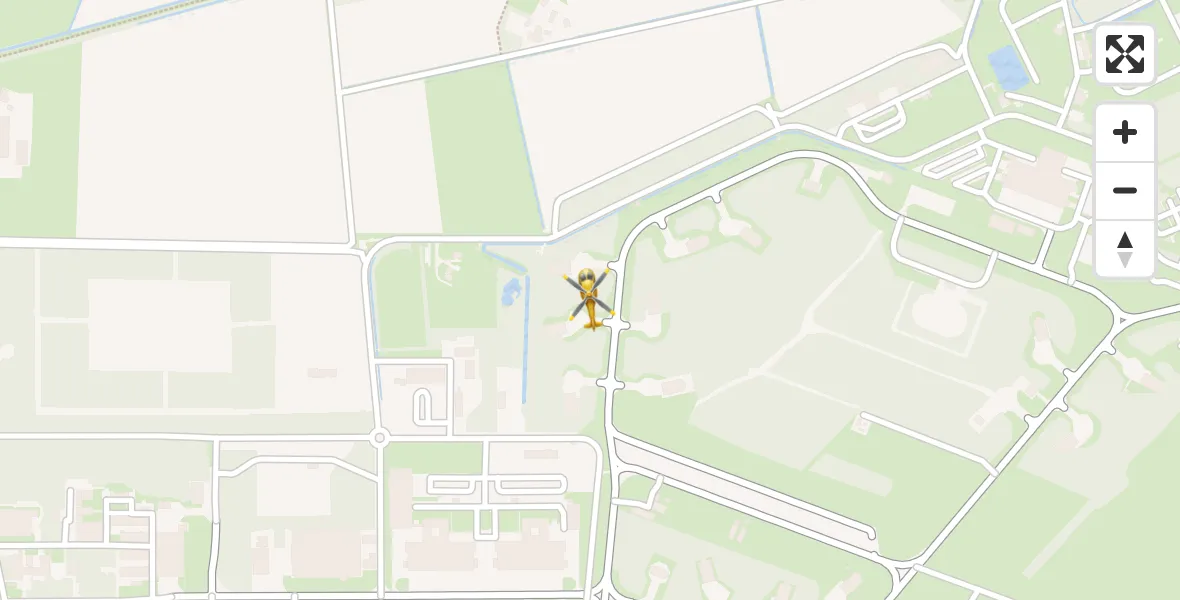 Vluchtroute Traumahelikopter van Vliegbasis Volkel naar Vliegbasis Volkel