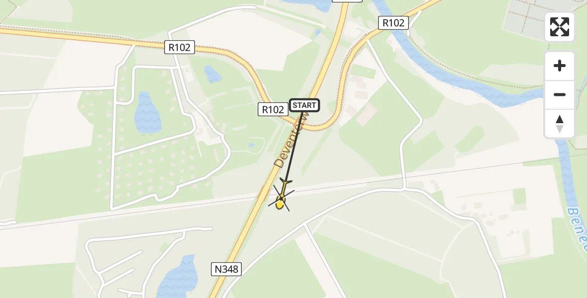 Routekaart van de vlucht: Ambulancehelikopter naar Vilsteren