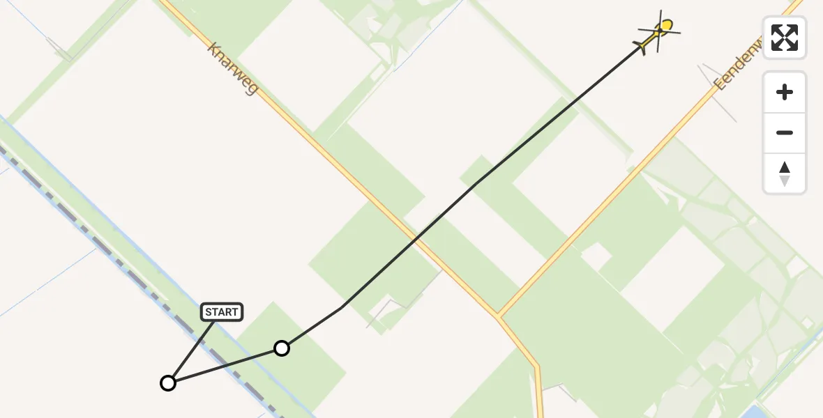 Routekaart van de vlucht: Ambulancehelikopter naar Lelystad