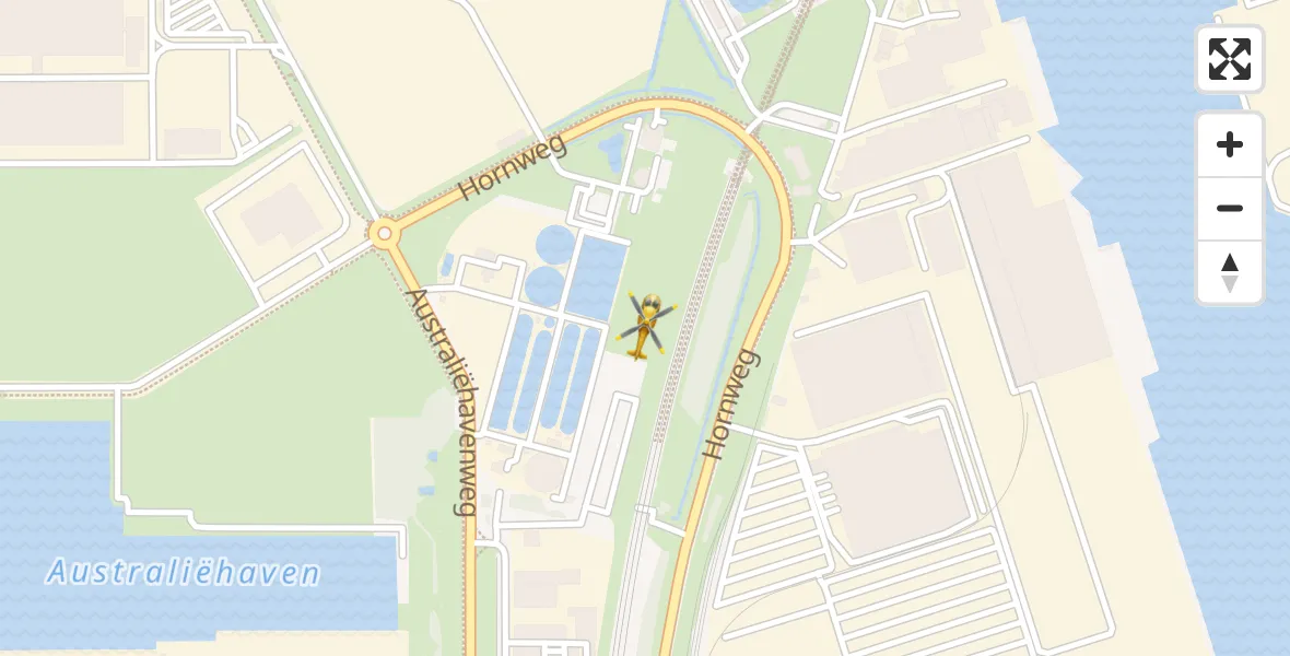 Vluchtroute Traumahelikopter Amsterdam Heliport - Amsterdam Heliport, 10 januari 2024, 21:40
