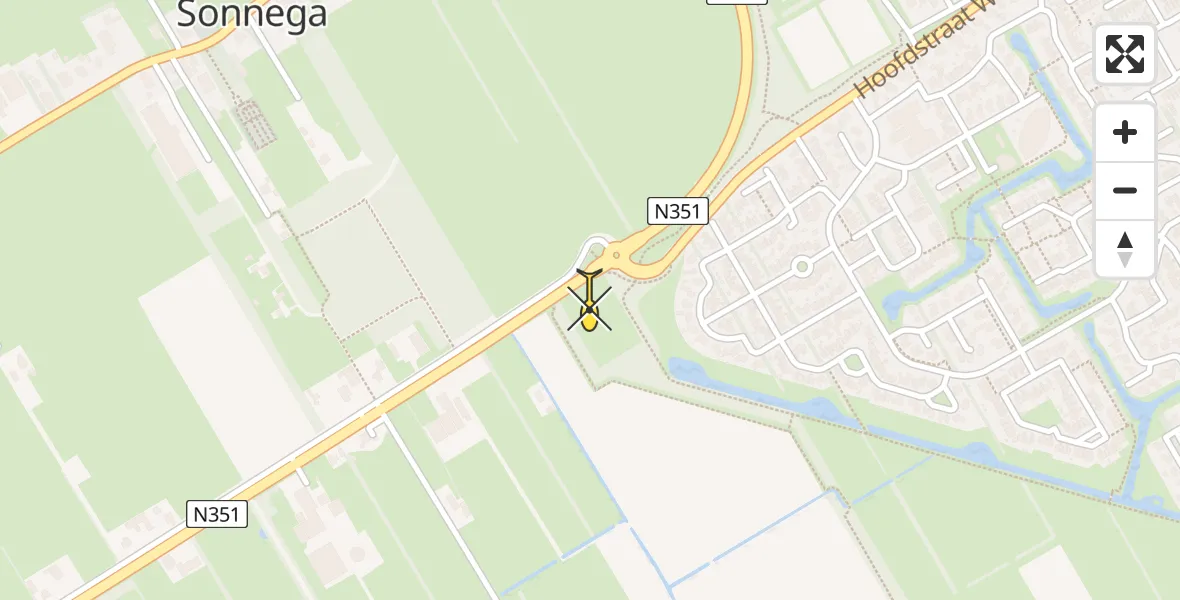 Routekaart van de vlucht: Traumahelikopter naar Sonnega