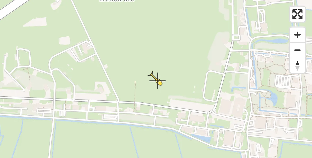 Vluchtroute Ambulancehelikopter van Vliegbasis Leeuwarden naar Vliegbasis Leeuwarden