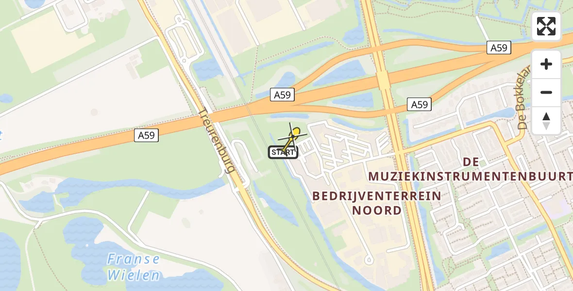 Routekaart van de vlucht: Lifeliner 3 naar 's-Hertogenbosch