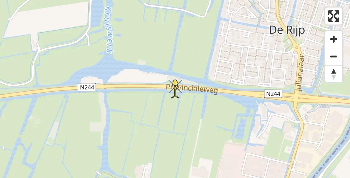 Routekaart van de vlucht: Traumahelikopter naar De Rijp