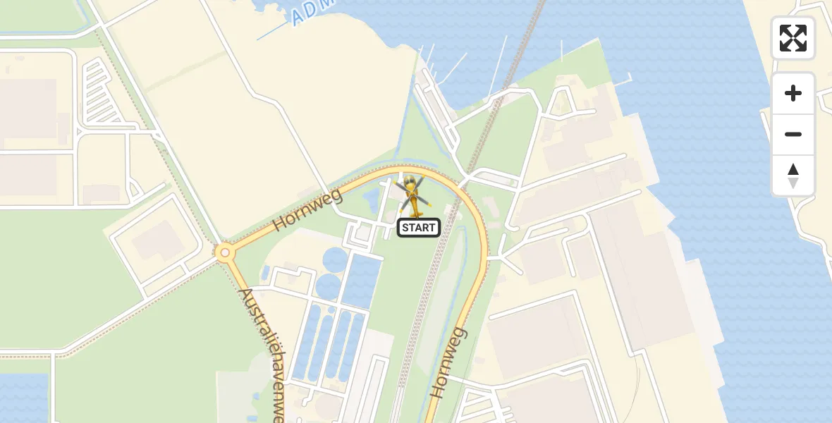 Vluchtroute Traumahelikopter Amsterdam Heliport - Amsterdam Heliport, 11 januari 2024, 04:17
